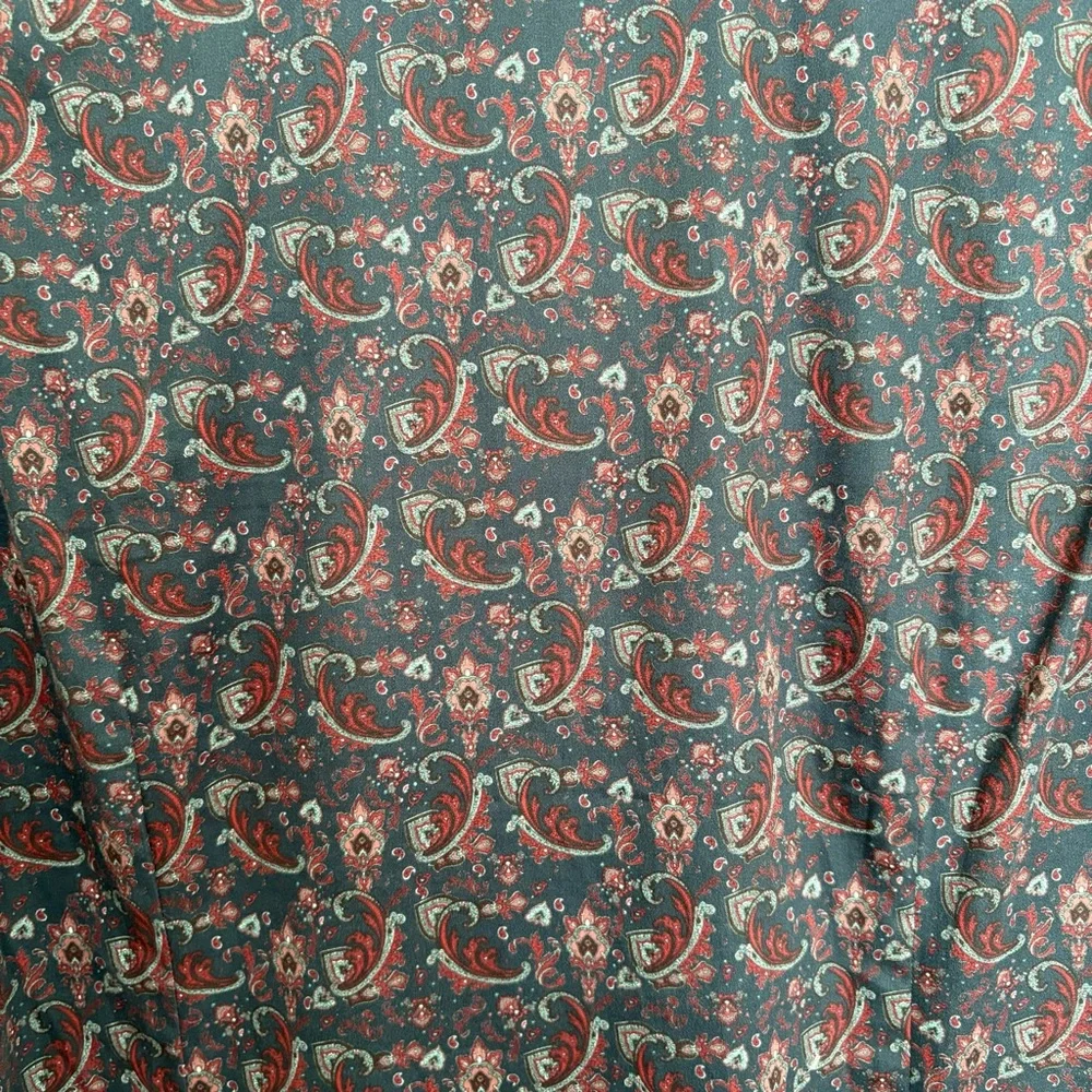 Ted Baker Mens Paisley Long Sleeve Shirt Size 2 36 Small Navy Blue Burgundy - Picture 5 of 13